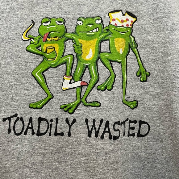 Steve & Barry’s XL Men’s Grey Short Sleeve T-Shirt ‘Toadily Wasted’ - Picture 3 of 5